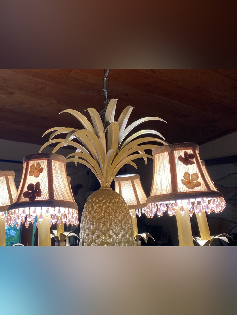 Set of 9 Chandelier Clip on Beaded Lamp Shades